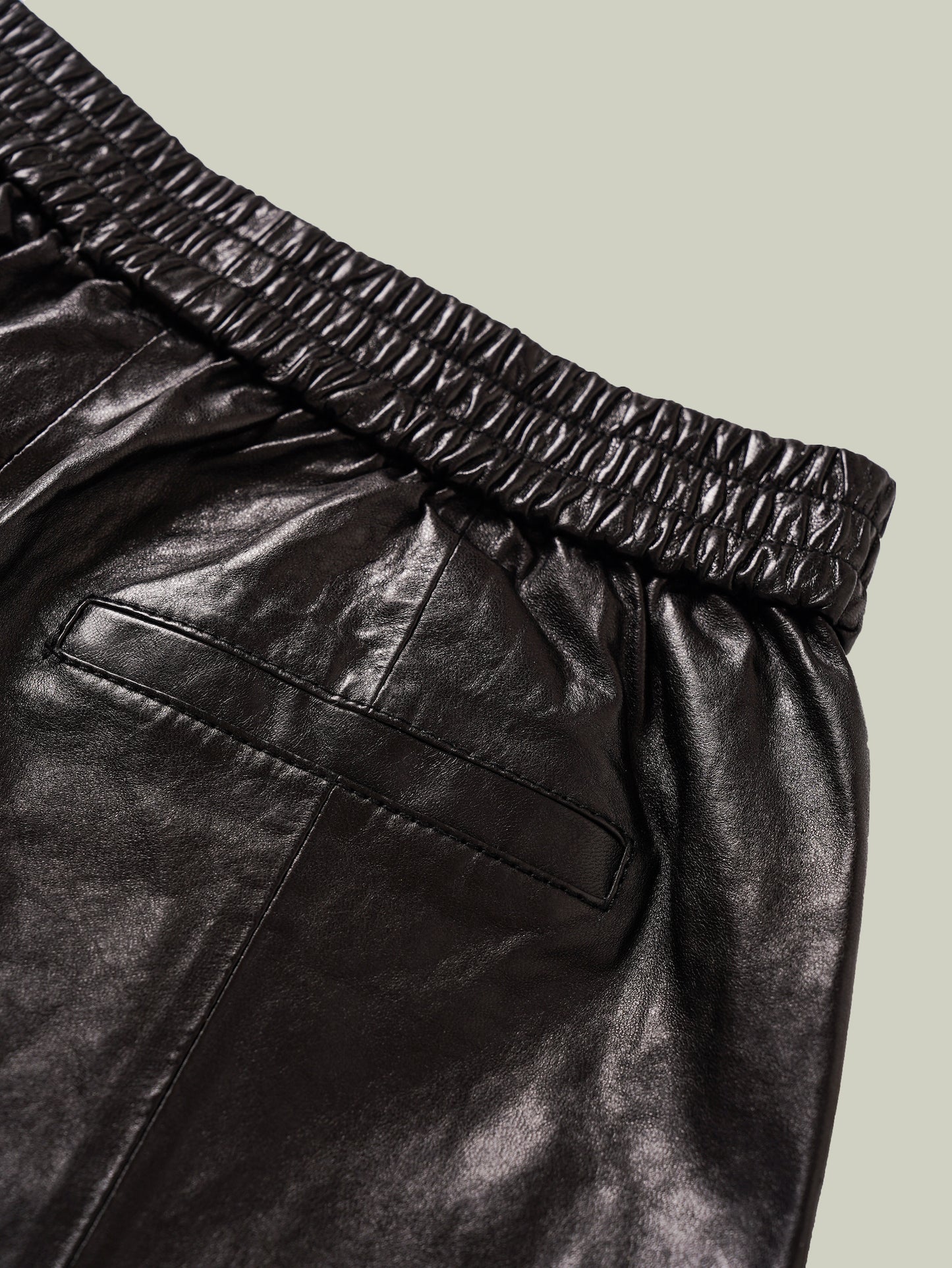 Emerald oil-waxed lambskin shorts