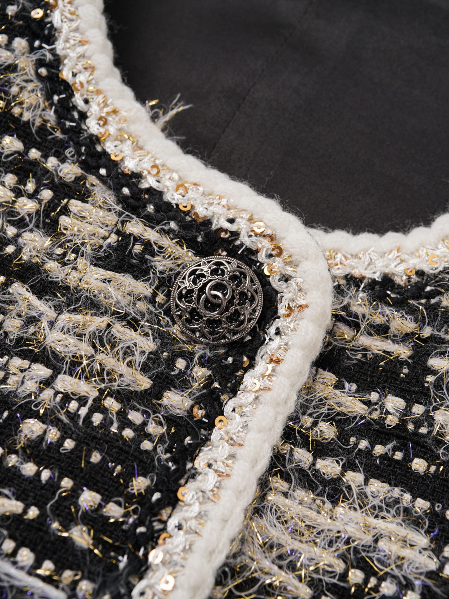 Black and gold tweed jacket