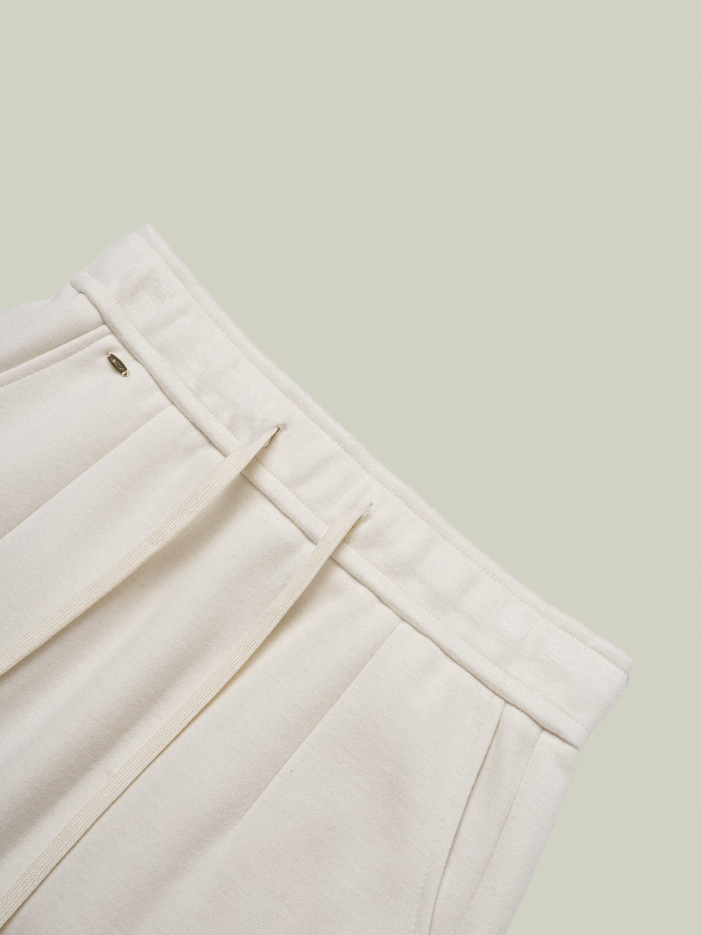 Wool blend drawstring midi skirt