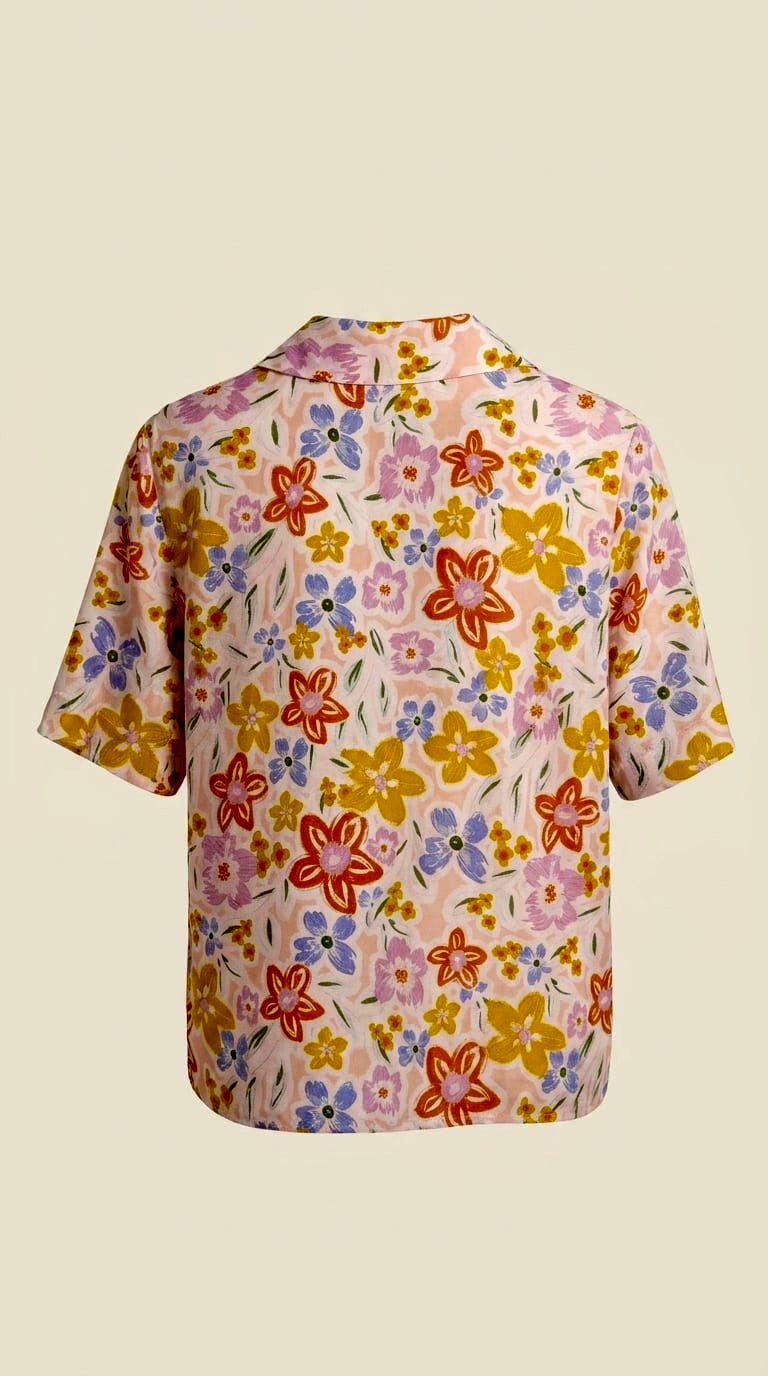 LAVEZZO Blusa in Seta Pesante Acquerello d’Estate