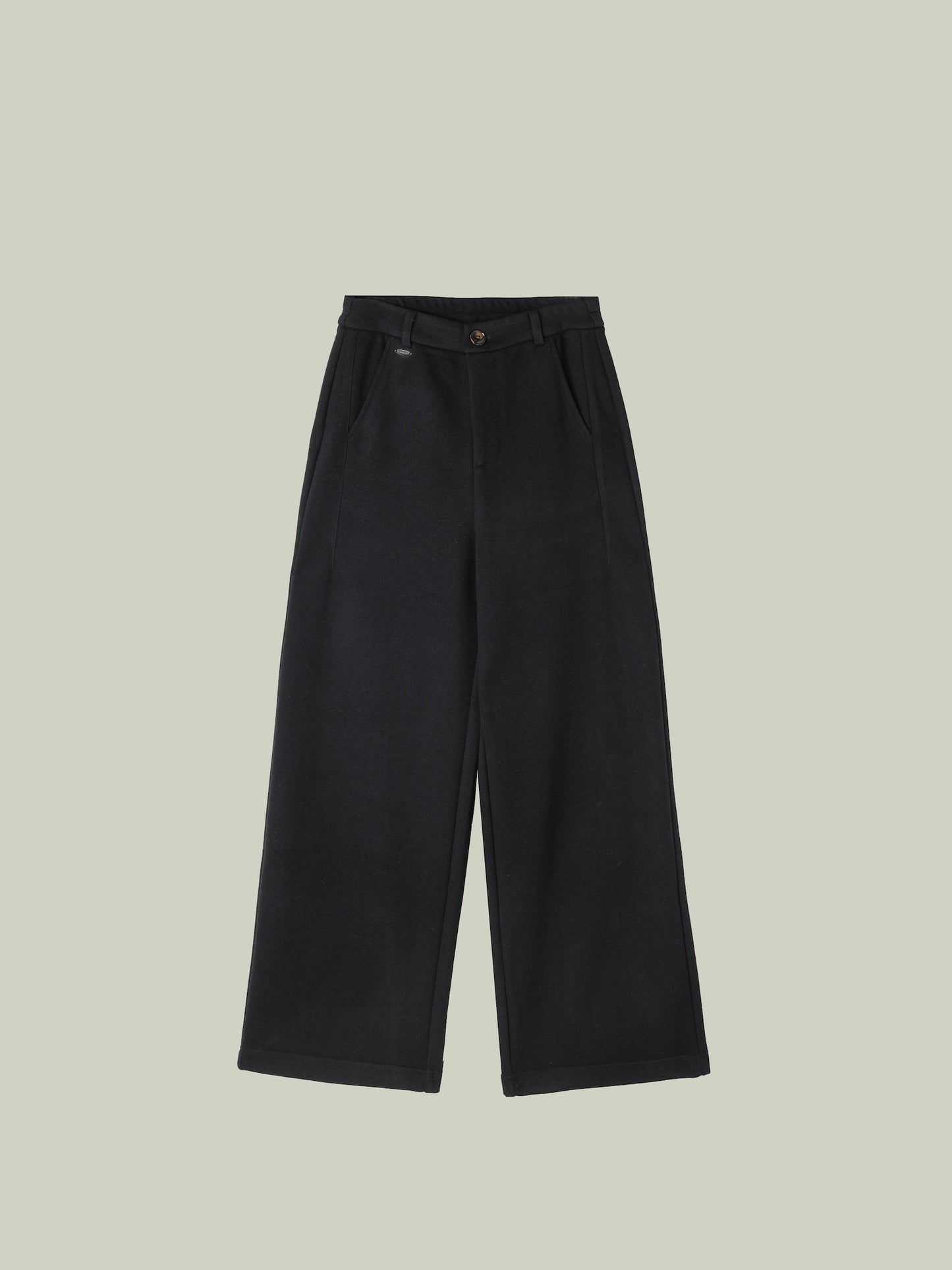 Wool blend warm straight pants