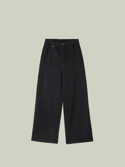 Wool blend warm straight pants