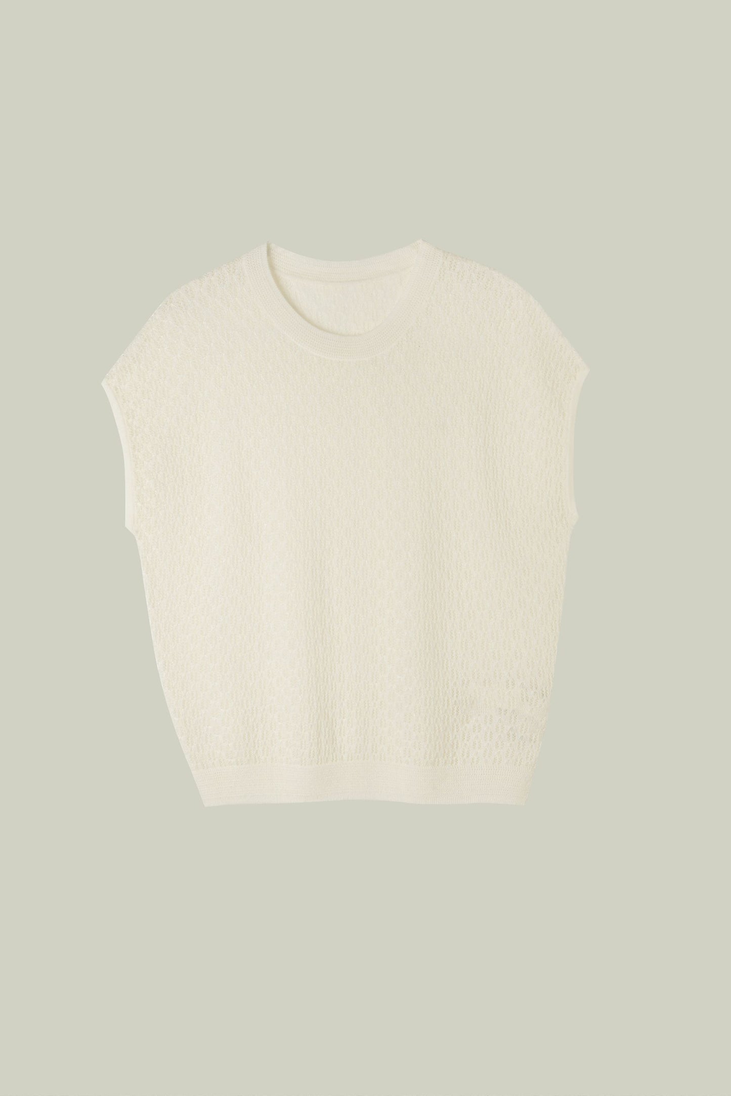 LAVEZZO Top in maglia traforata con micro-luce e manica a cappuccio