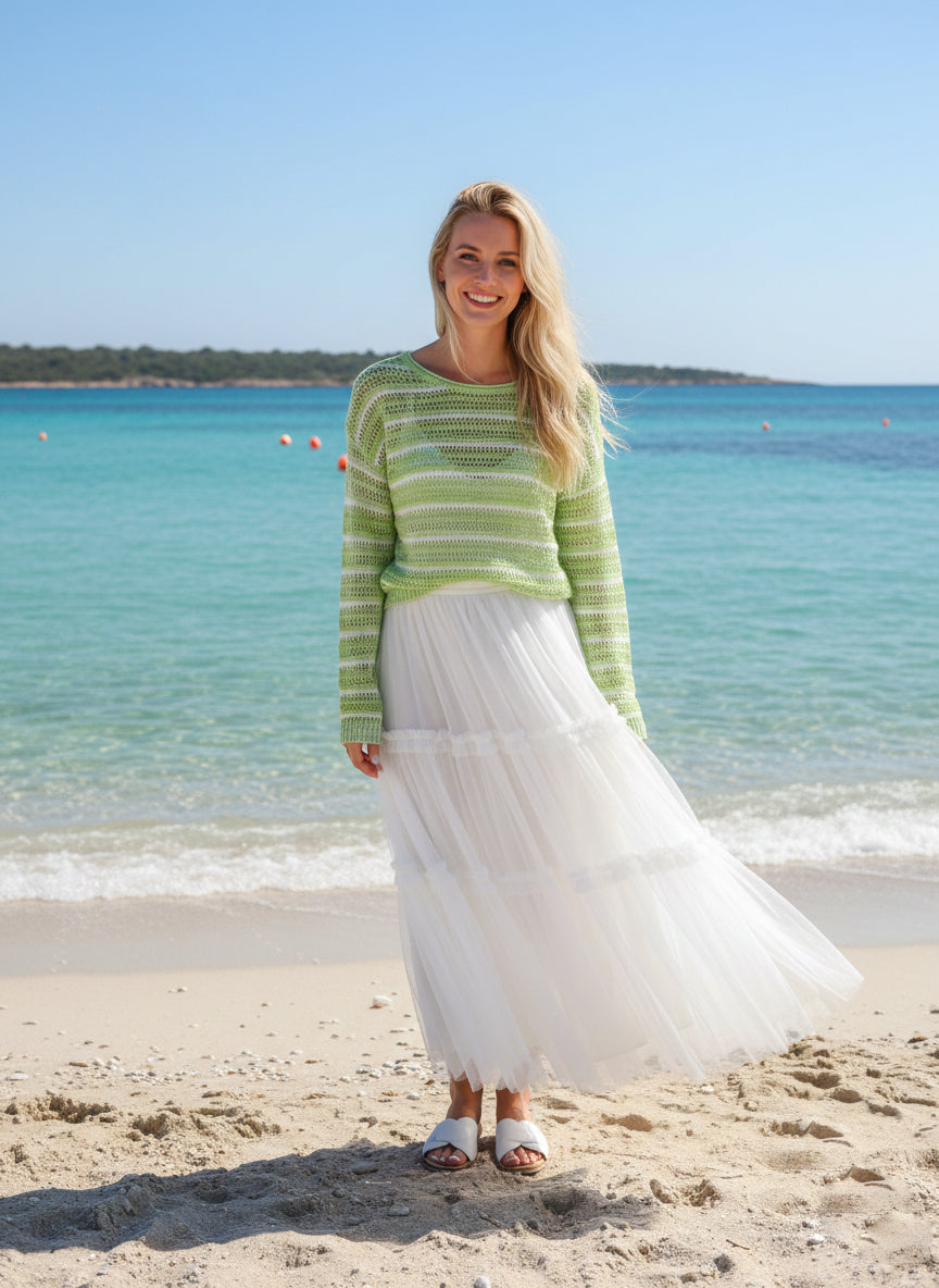 Washi Blend Open-Knit Sweater