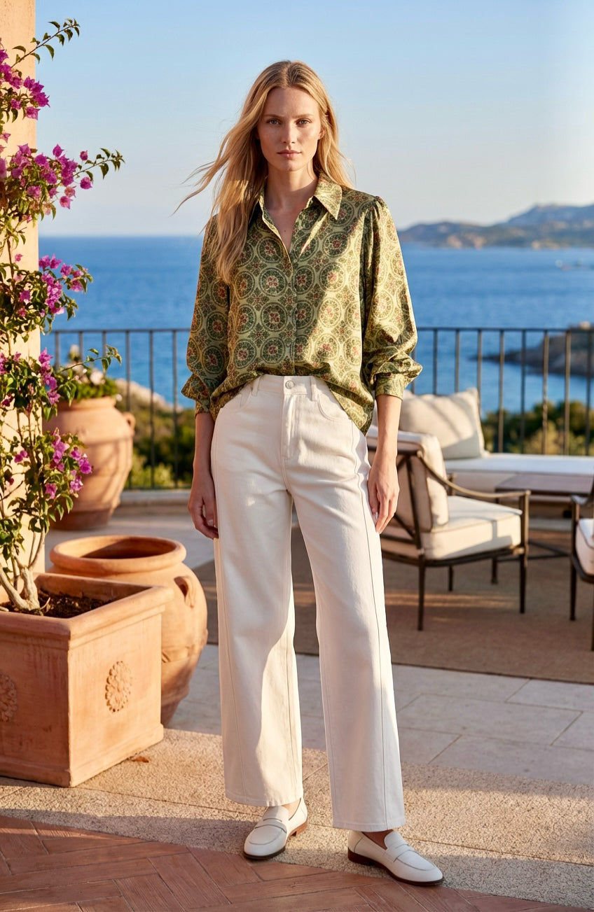 Vintage Palace Sleeve Cropped Shirt