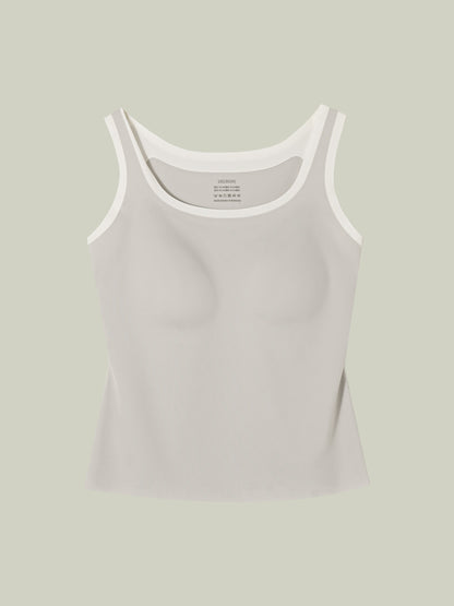 Two-tone layered tank top