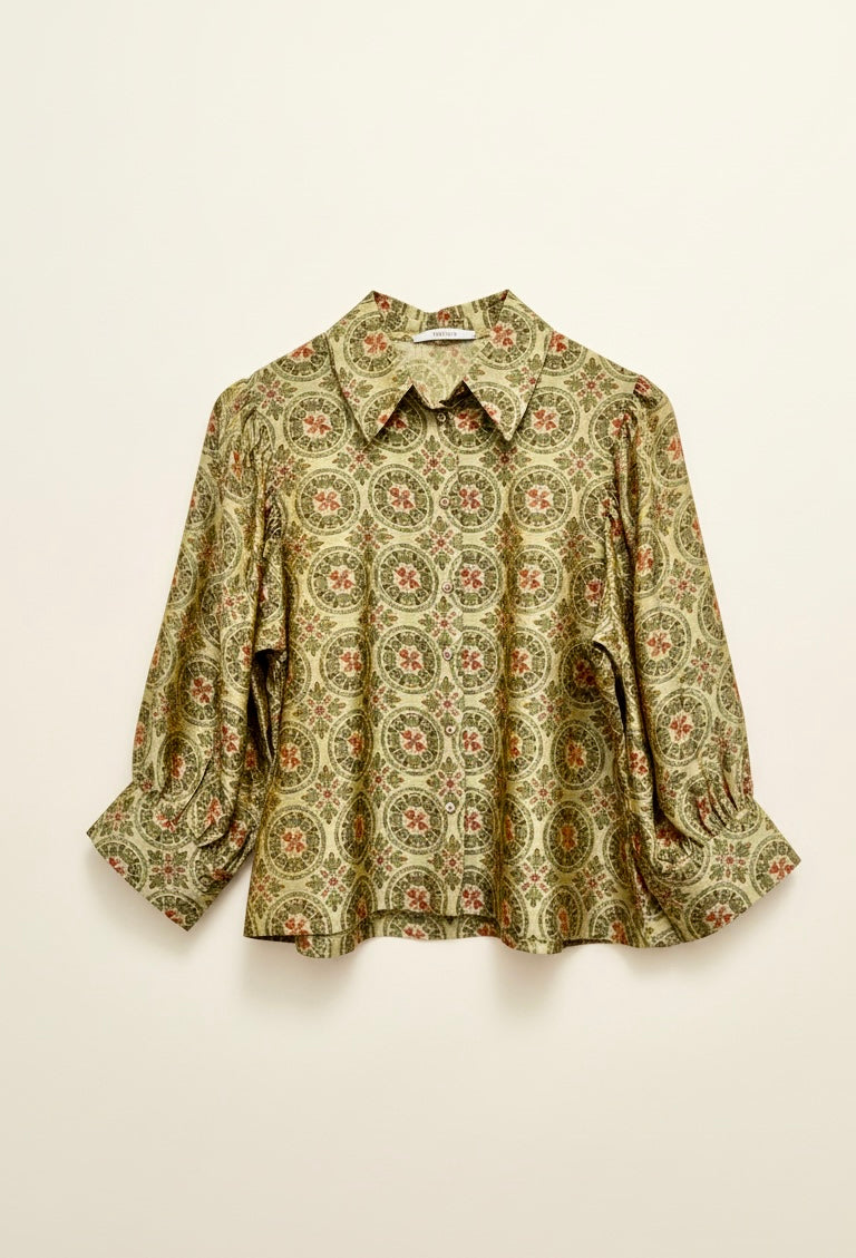 Vintage Palace Sleeve Cropped Shirt
