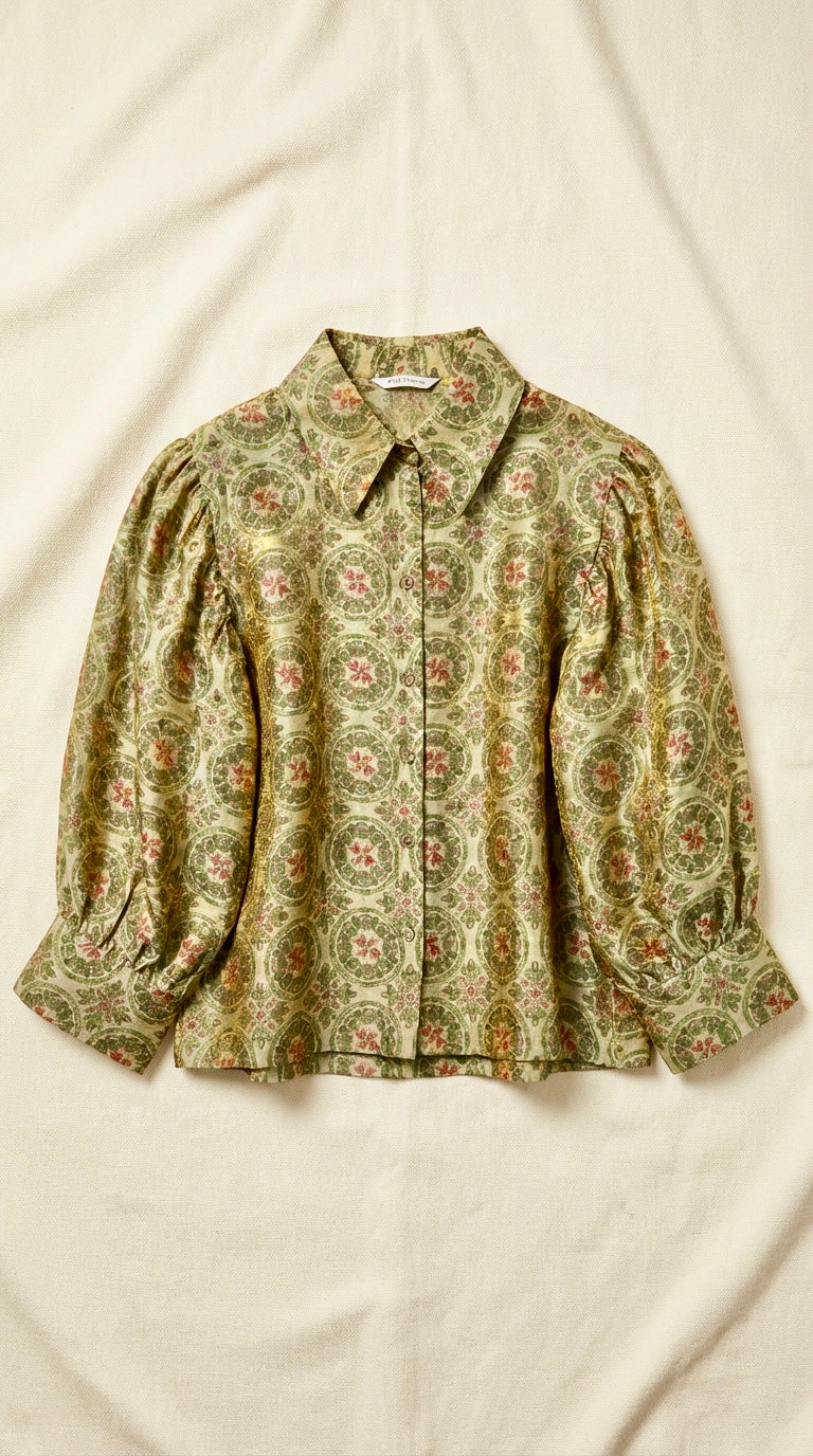 Vintage Palace Sleeve Cropped Shirt