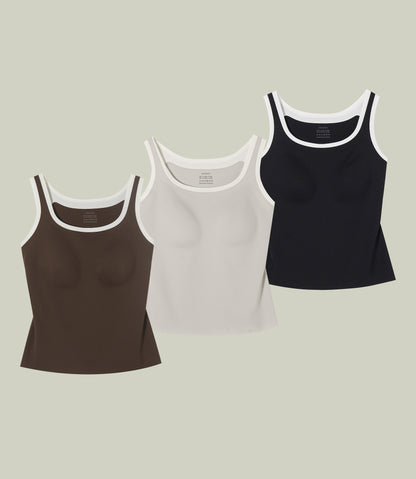 Two-tone layered tank top