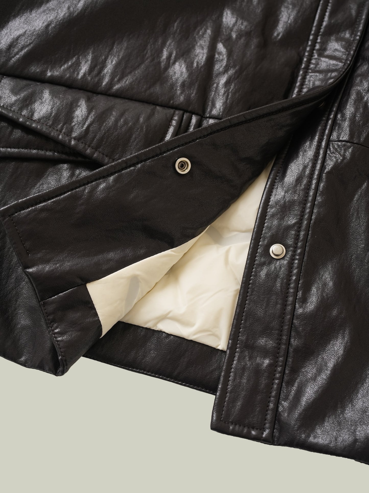 Piumino ecopelle cerata e shearling toscana