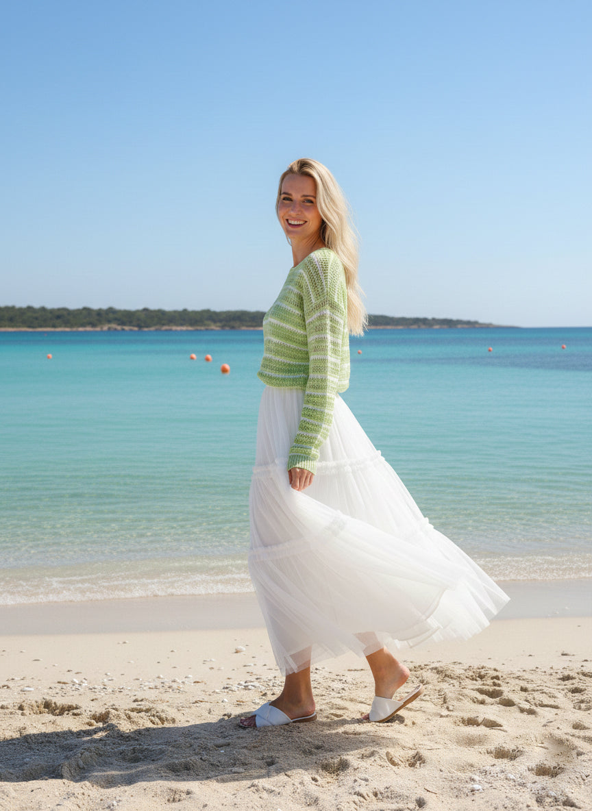 Washi Blend Open-Knit Sweater