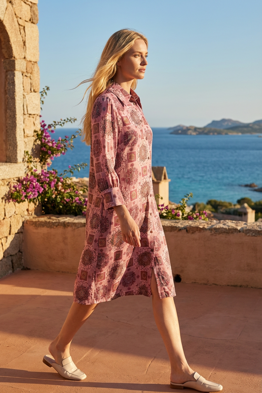 Rose Jacquard Palace Shirt Dress