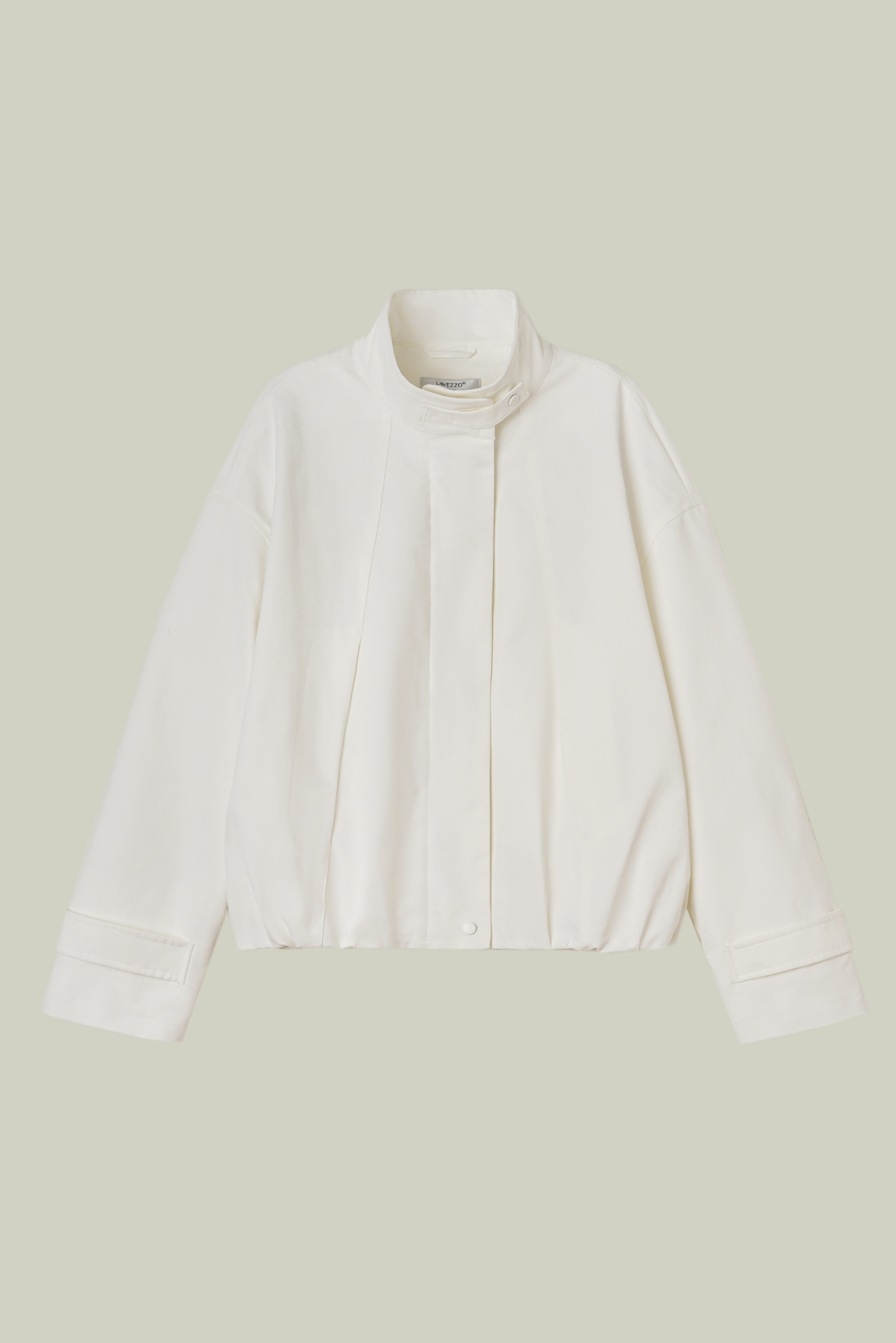  Stand-collar cropped trench jacket