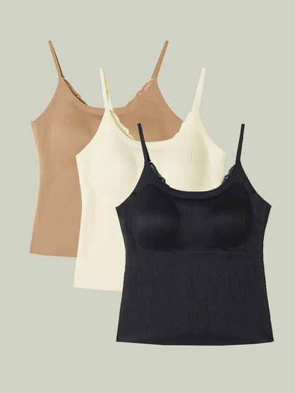 Top intimo in pizzo con micro-plissé testurizzato