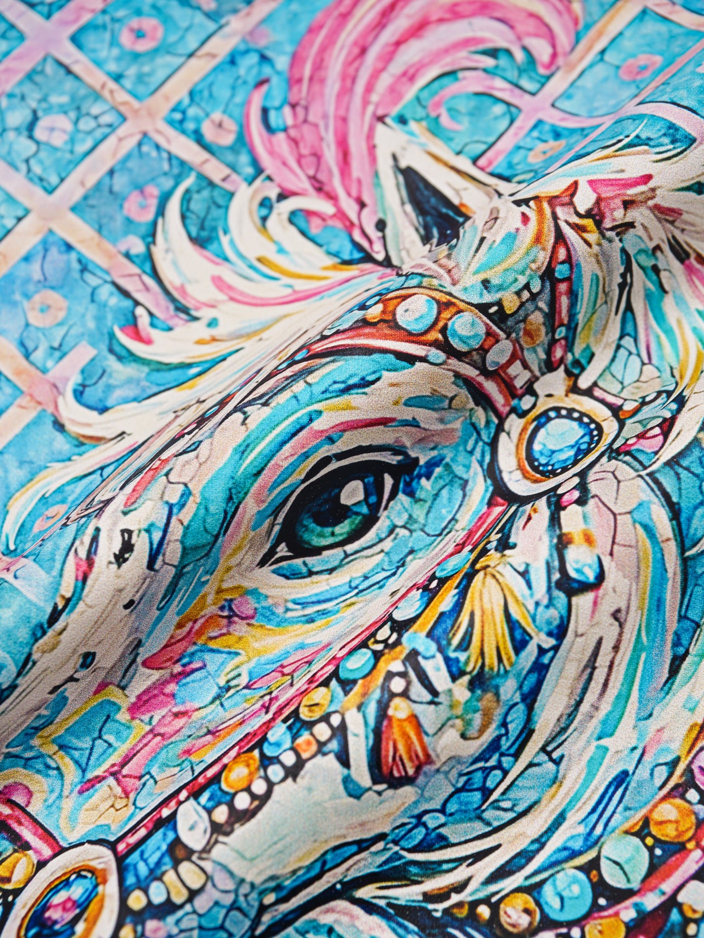 T-shirt in cotone mercerizzato con cavallo acquerello Sardegna