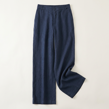 Linen Straight-Leg Trousers