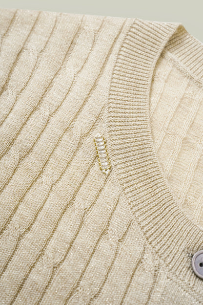 Cable knit cardigan