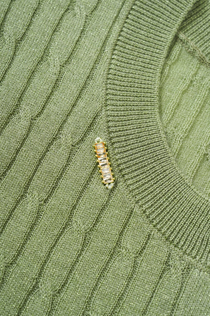 Cable knit cardigan