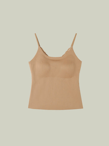 Top intimo in pizzo con micro-plissé testurizzato