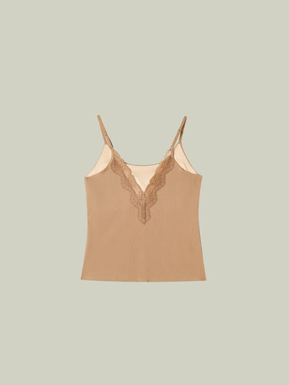 Top intimo in pizzo con micro-plissé testurizzato