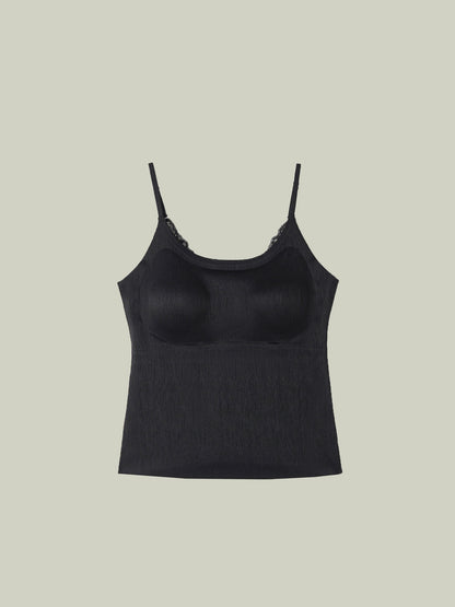Top intimo in pizzo con micro-plissé testurizzato