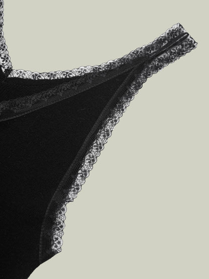  Merino wool lace-trim tank top