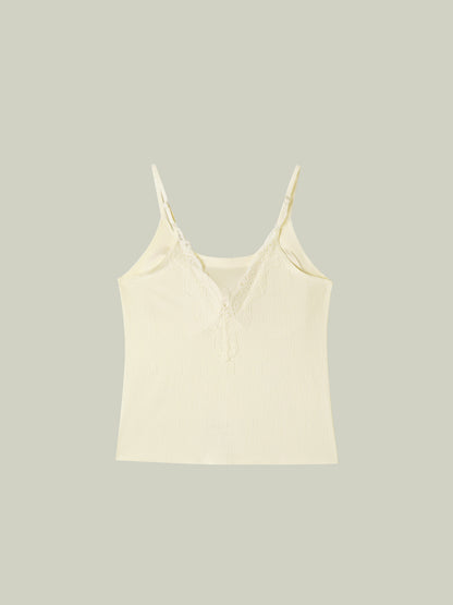 Top intimo in pizzo con micro-plissé testurizzato
