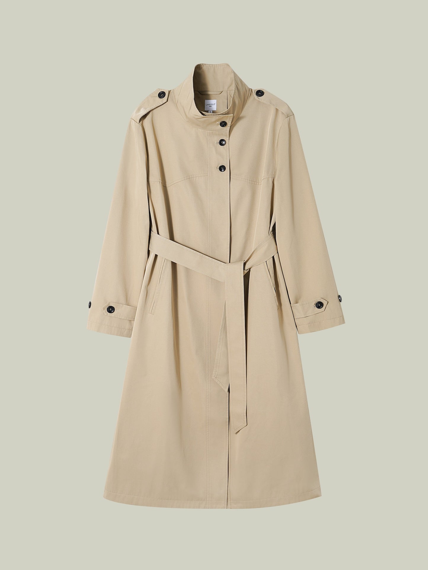 Trench coat con colletto alto