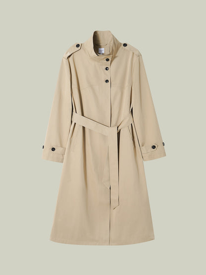 Trench coat con colletto alto