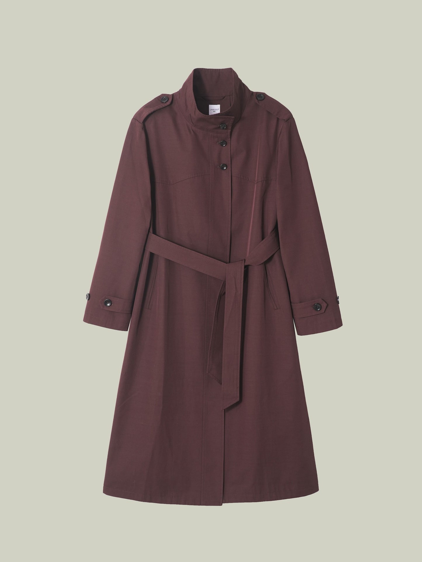 Trench coat con colletto alto
