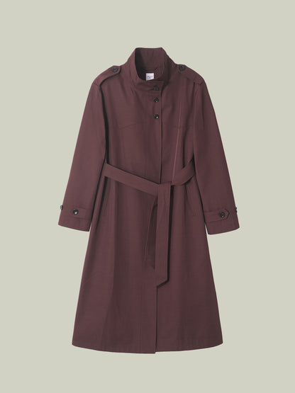 Trench coat con colletto alto