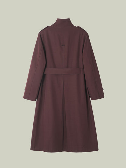 Trench coat con colletto alto