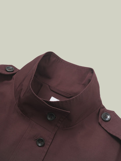 Trench coat con colletto alto