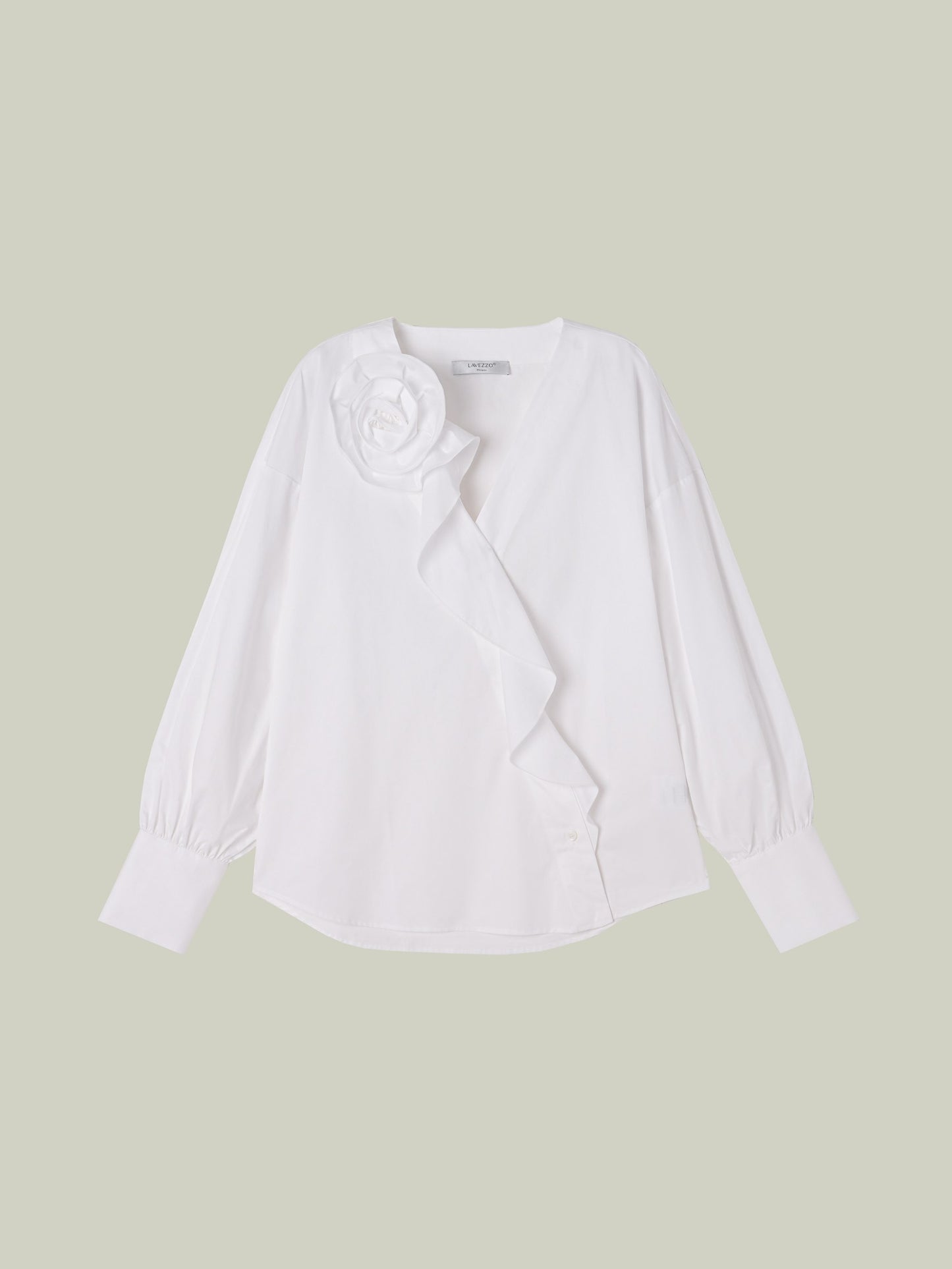 Camicia Rosa Bianca in cotone con scollo a V