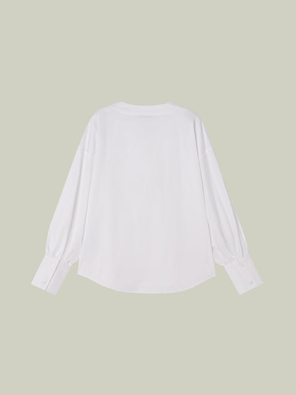 Camicia Rosa Bianca in cotone con scollo a V