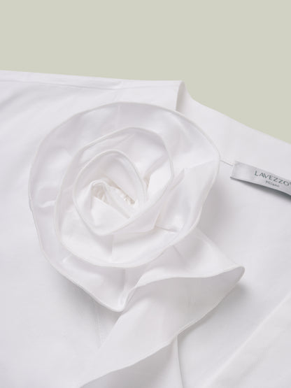 Camicia Rosa Bianca in cotone con scollo a V