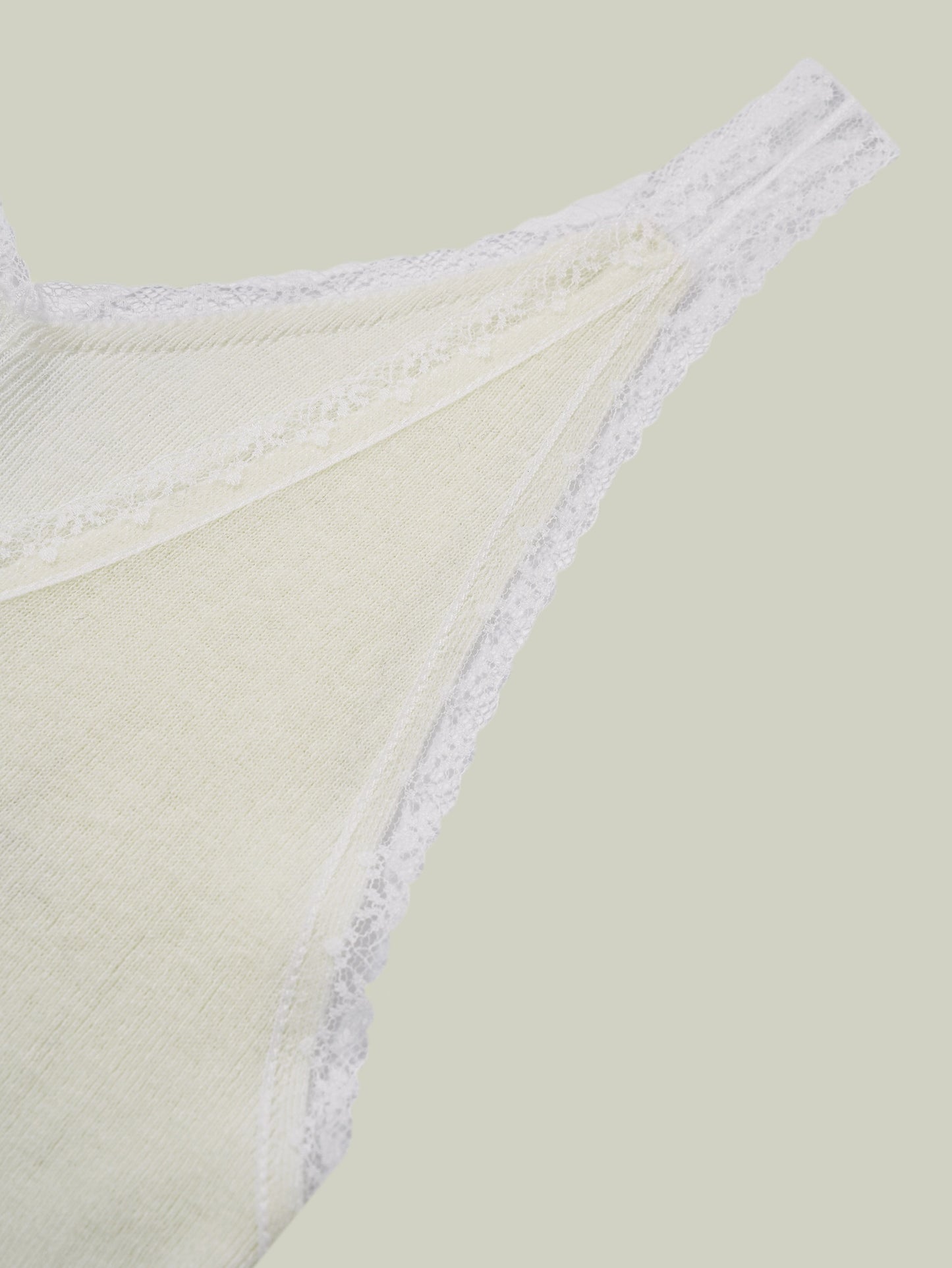  Merino wool lace-trim tank top