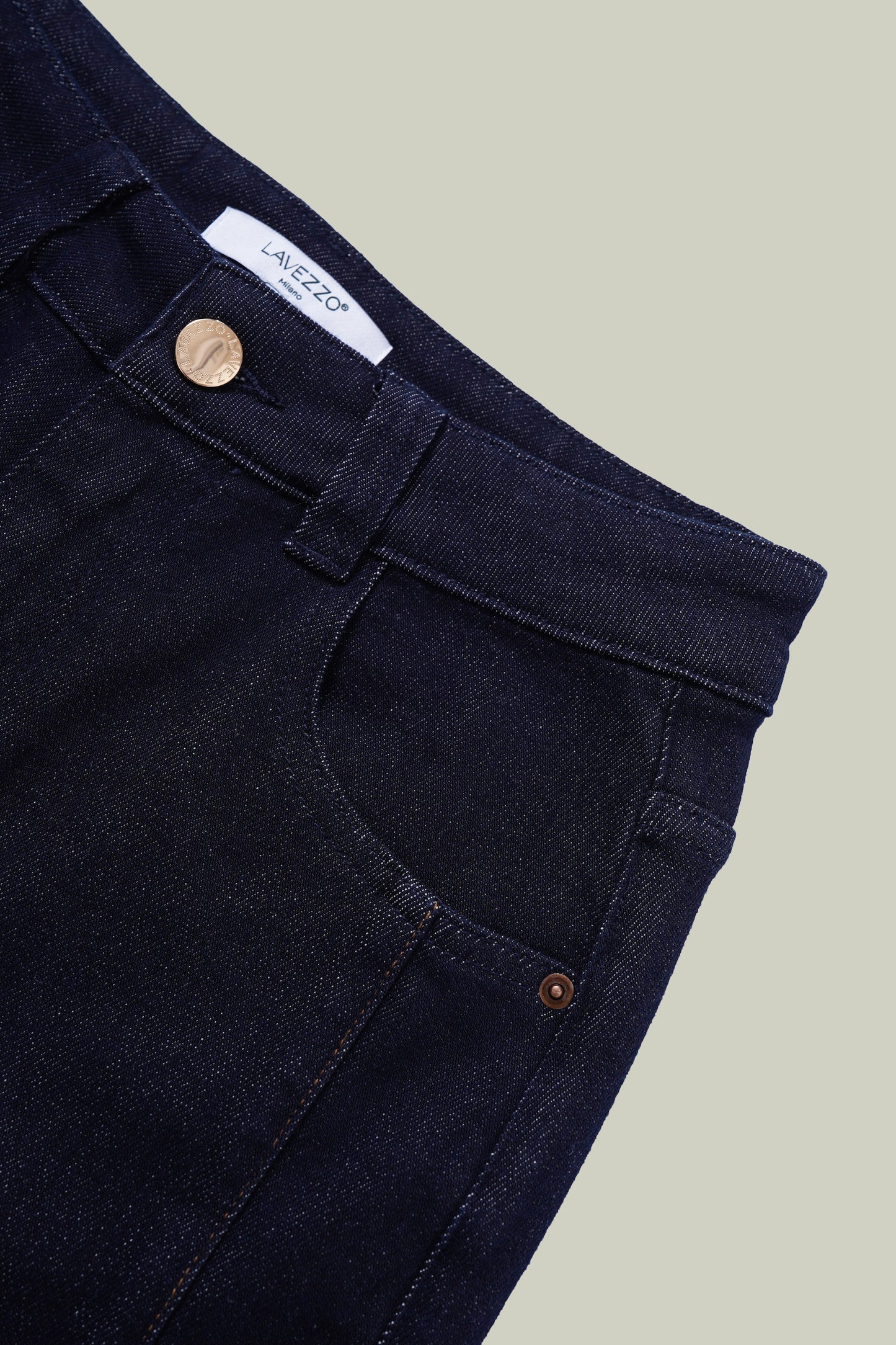 High-waisted embroidered cuffed jeans