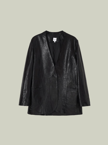 Emerald oil-waxed lambskin jacket
