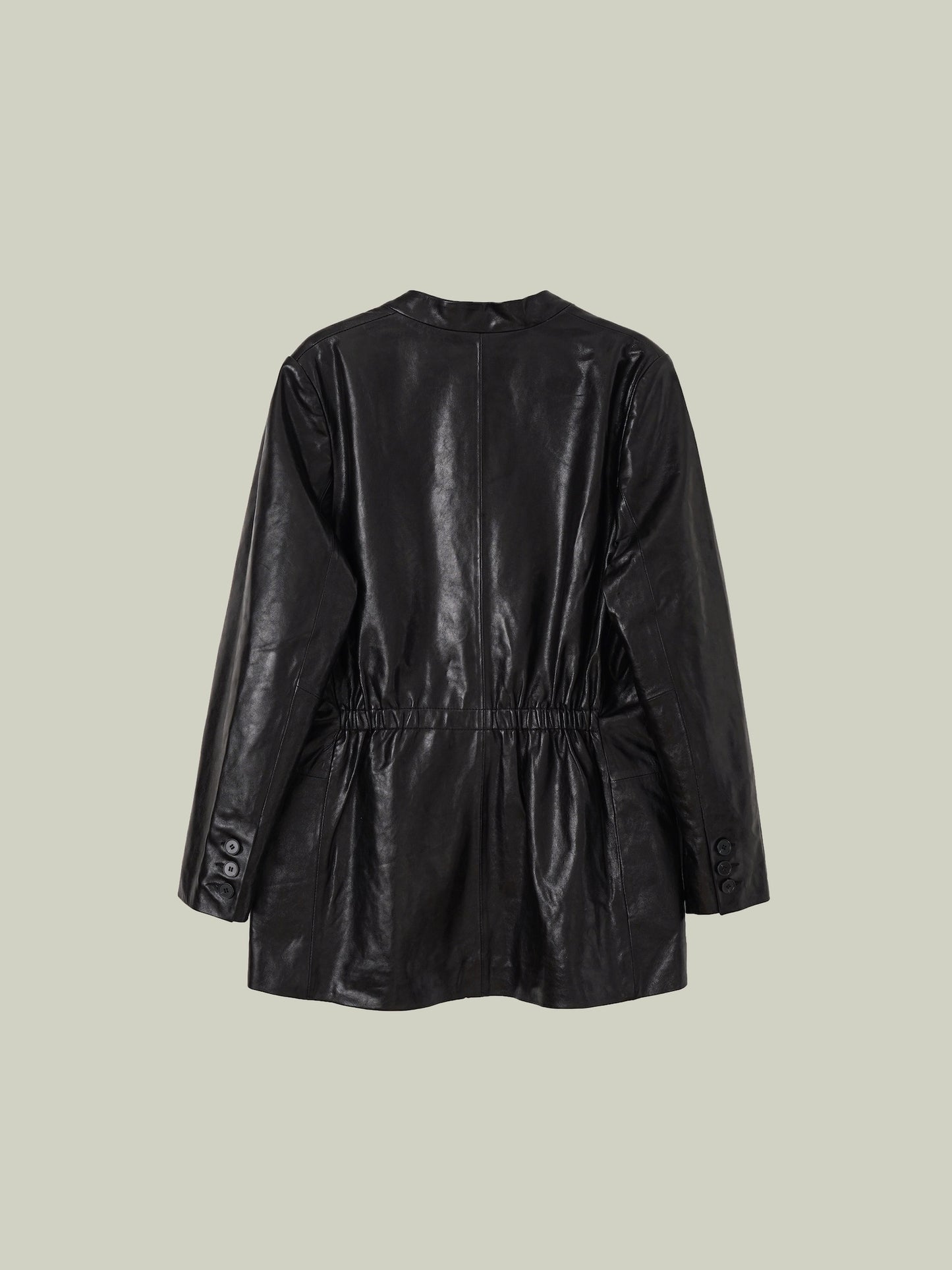 Emerald oil-waxed lambskin jacket