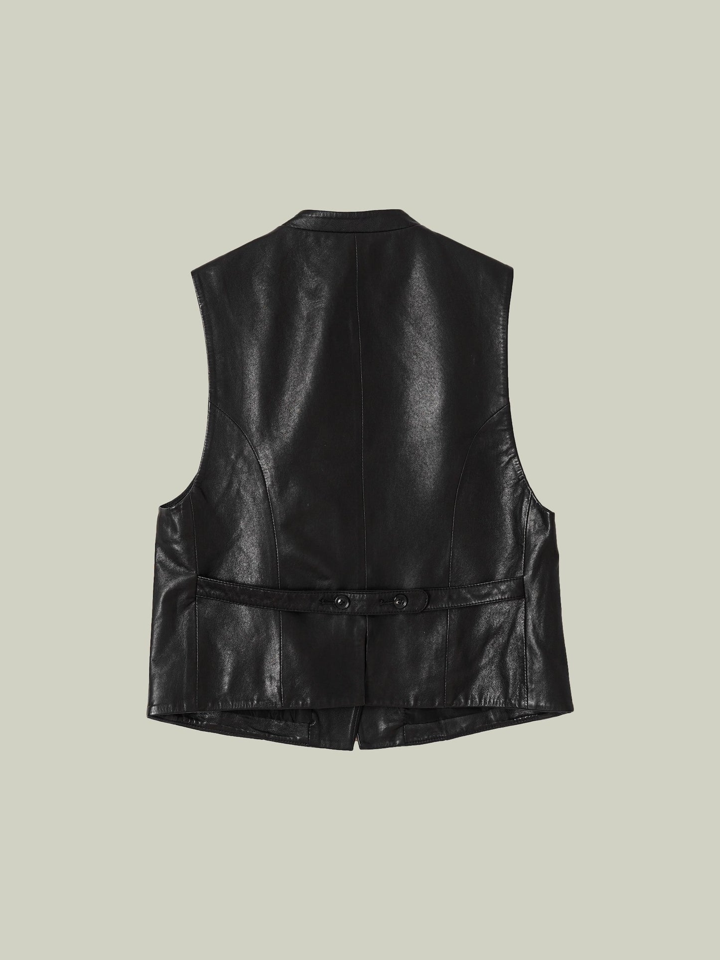 Sheepskin mandarin-collar vest