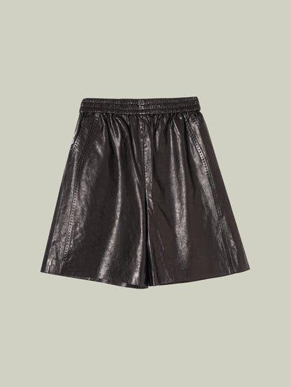  Emerald oil-waxed lambskin shorts