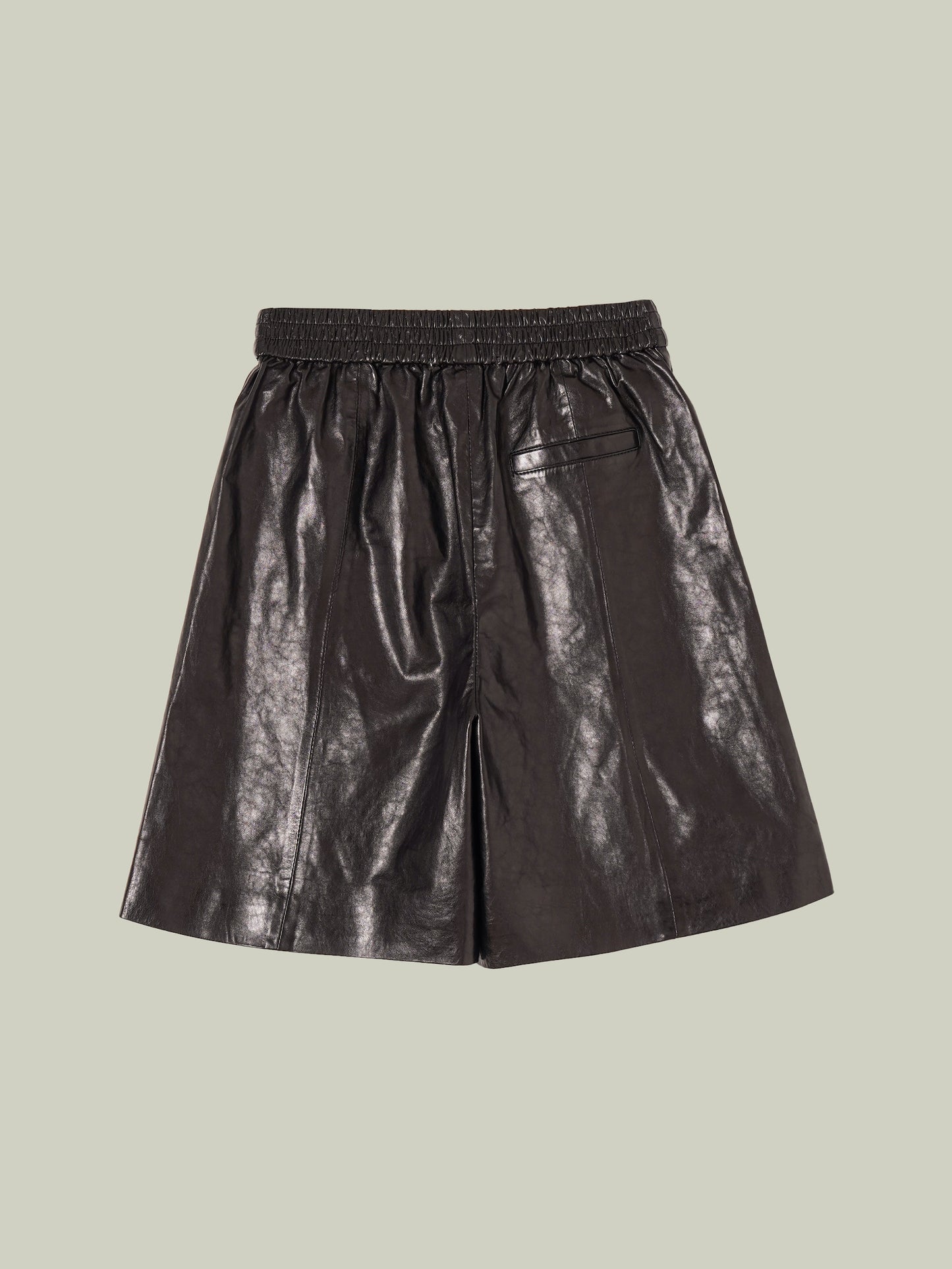  Emerald oil-waxed lambskin shorts