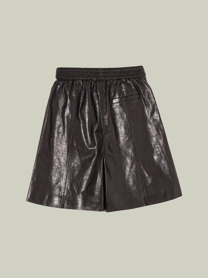  Emerald oil-waxed lambskin shorts