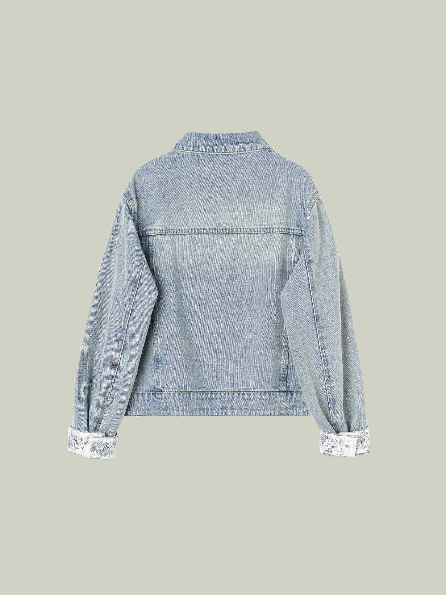 Giacca in denim con farfalle e strass LAVEZZO