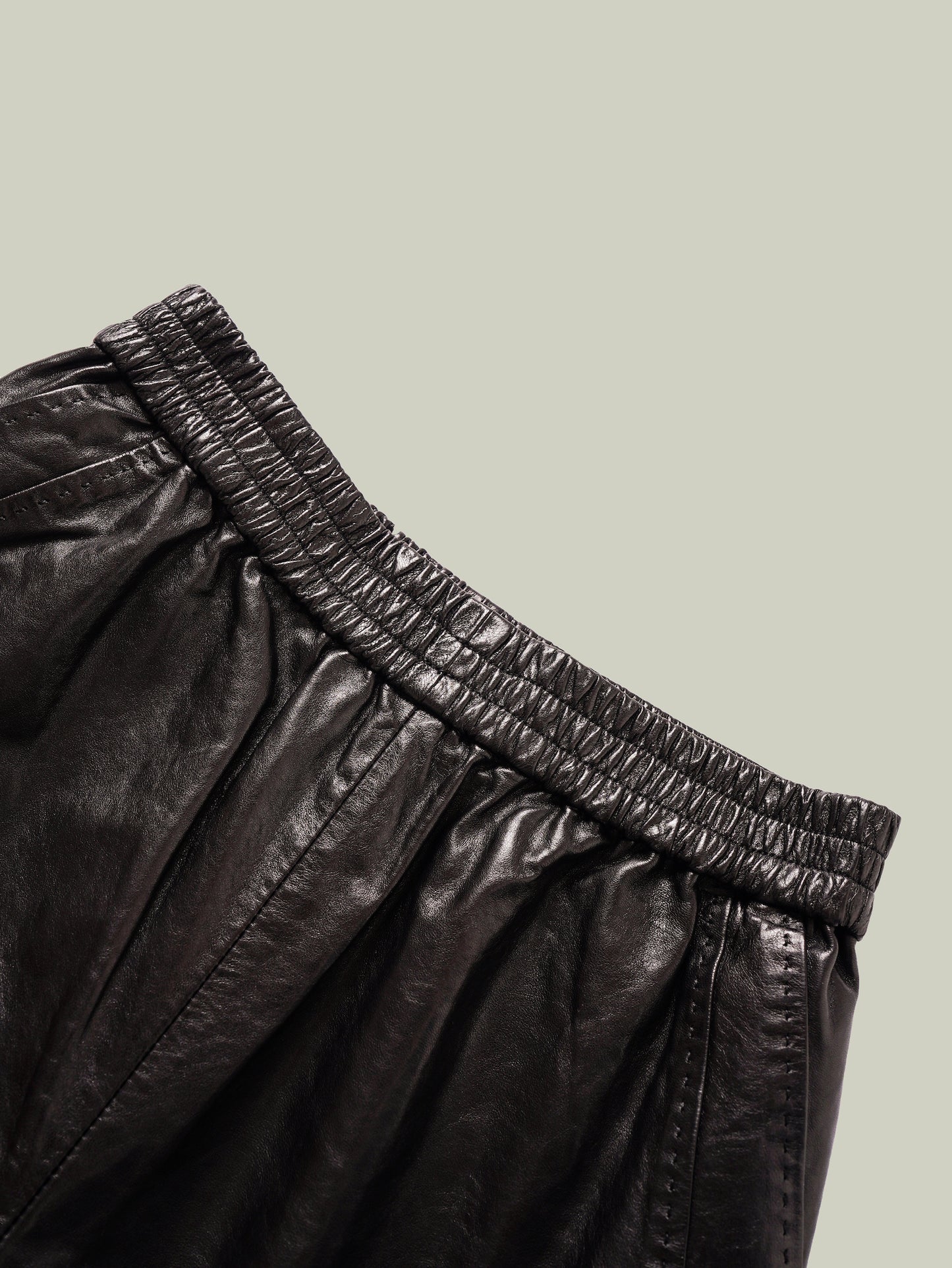  Emerald oil-waxed lambskin shorts