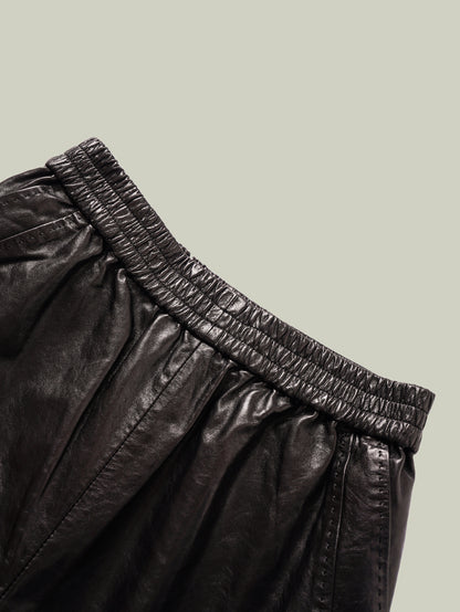  Emerald oil-waxed lambskin shorts