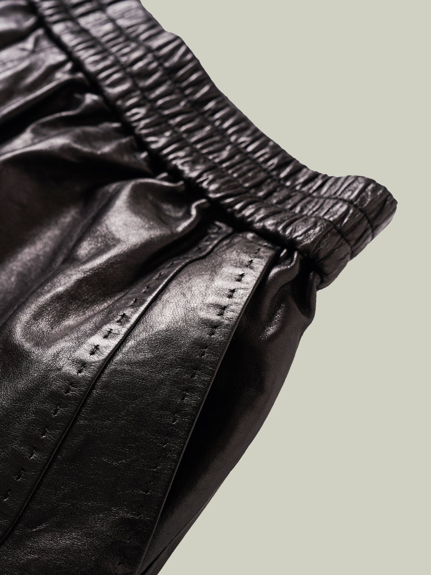  Emerald oil-waxed lambskin shorts
