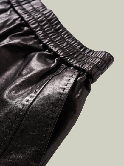  Emerald oil-waxed lambskin shorts