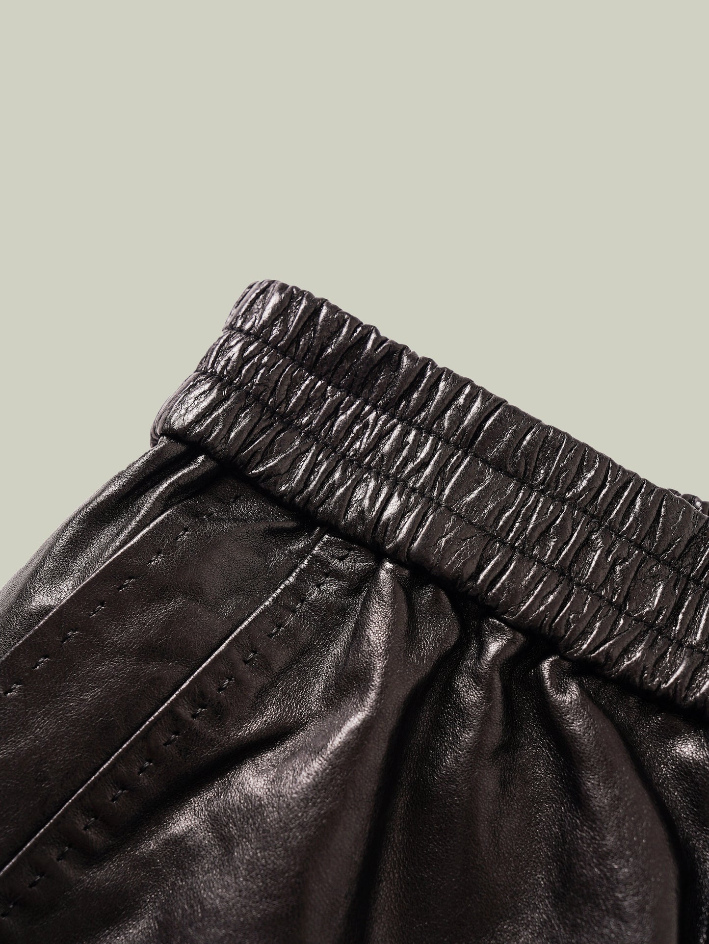  Emerald oil-waxed lambskin shorts